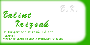 balint krizsak business card